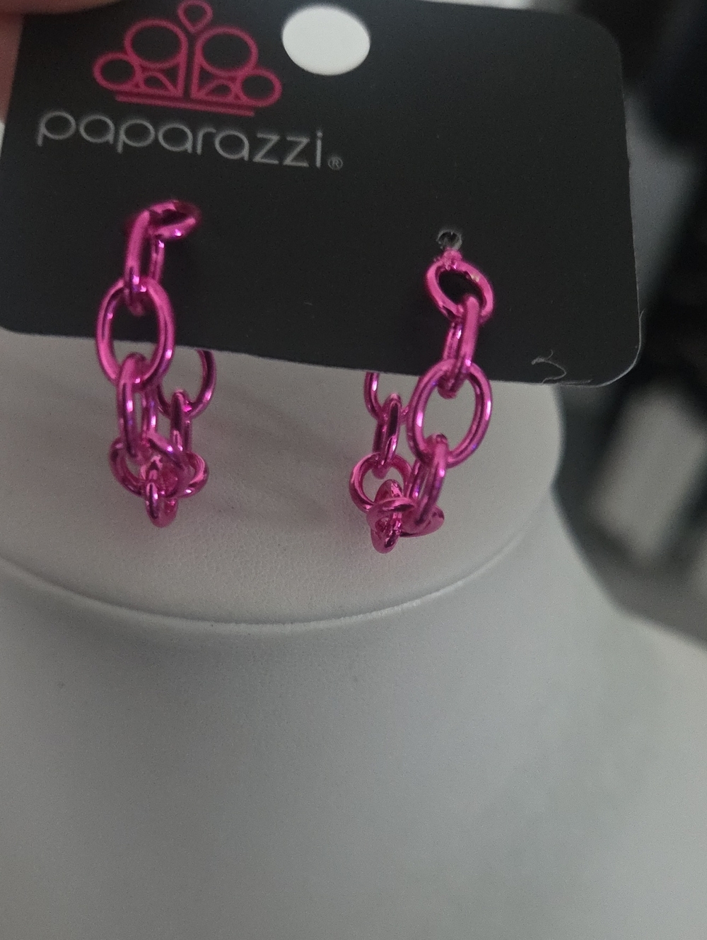 Paparazzi Colorful Cameo Pink Hoop Earrings NWT